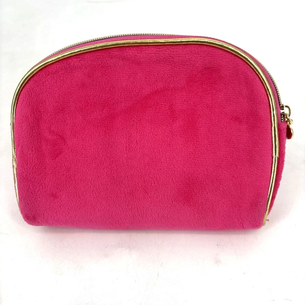 VTG Juicy Couture Pink Wallet Y2K Card Holder Logo Charm & Velour Makeup Bag